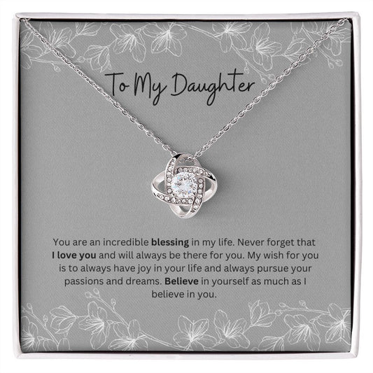 To My Daughter (Love Knot Necklace)